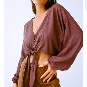 Urban Outfitters Jeanne Tie-Front Blouse
